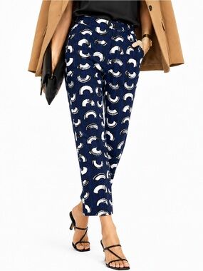 Cartonnier Charlie Trouser Printed Ankle Pants Women’s Size 6 Blue Brushstroke